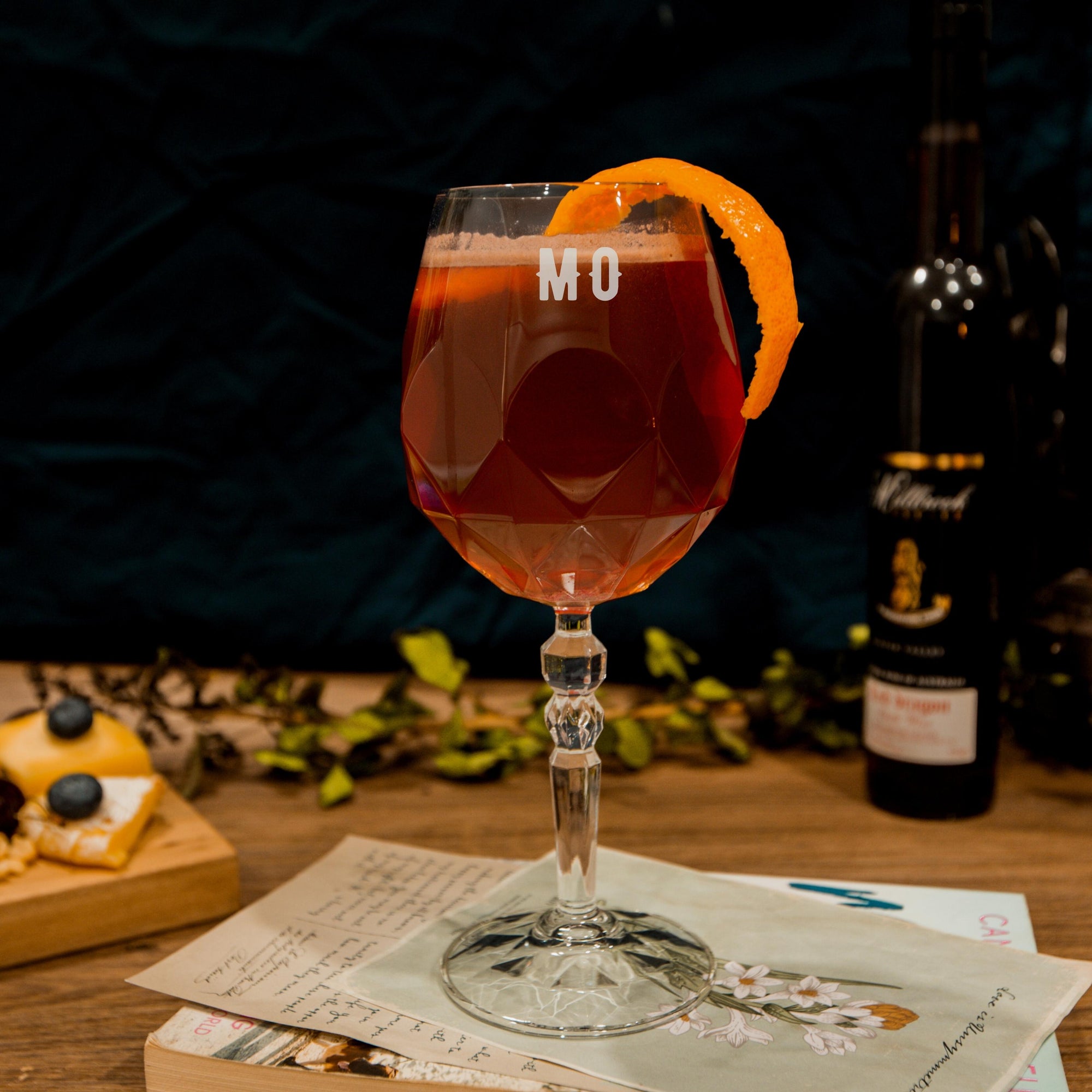 Personalised 530ml Cocktails/ Wine Italian Crystal Glass, Engraved Monogram Scotch Tumbler, Housewarming, Bridesmaid, Groomsmen Gift