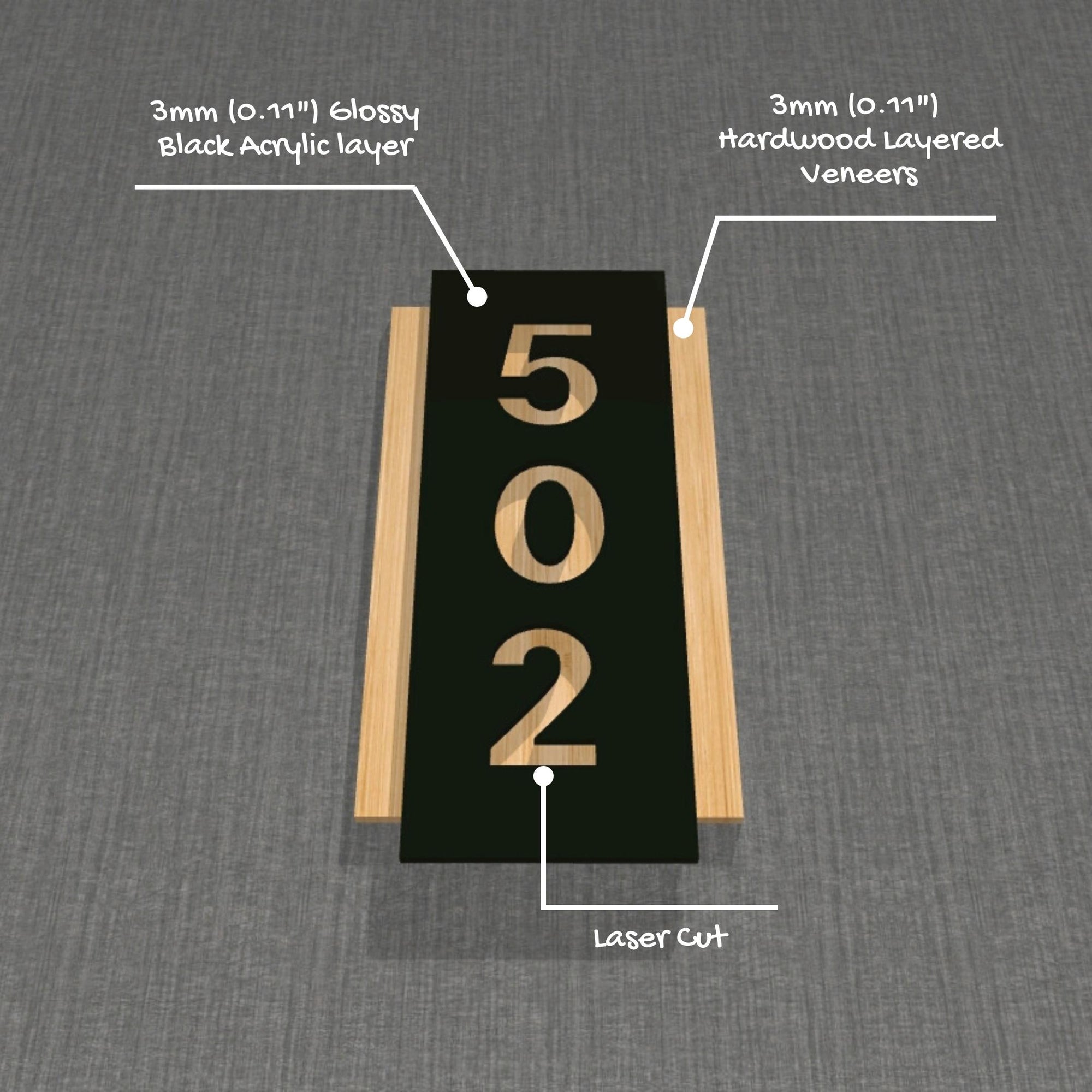 Personalised Double Layers Wooden & Acrylic Door Sign, Room Name/ Number Plaque, Laser Cut Custom Business Logo, Wall Room Plate, Company Signage for Office, Apartment, Hotel, / House Warming, Grand Opening's Gift