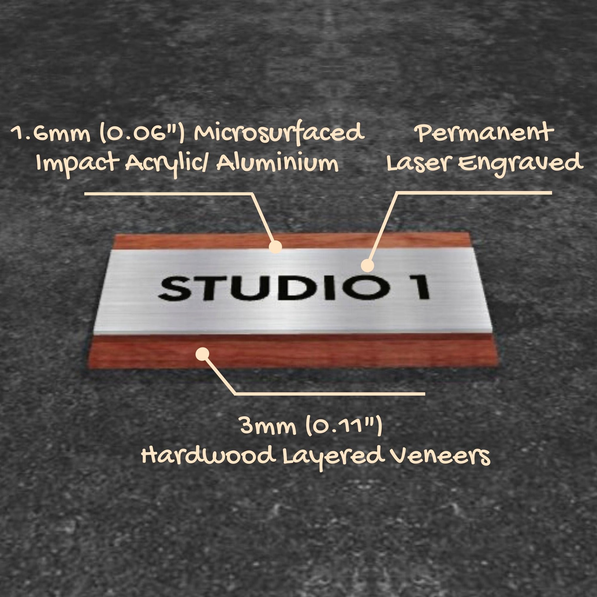 Custom Engraving Double Layers Wooden &amp; Acrylic Room Name Sign, Door Number Plaque, Personalised Wall Room Plate, Business Logo Company Signage for Office, Apartment, Hotel, / House Warming, Grand Opening&#39;s Gift