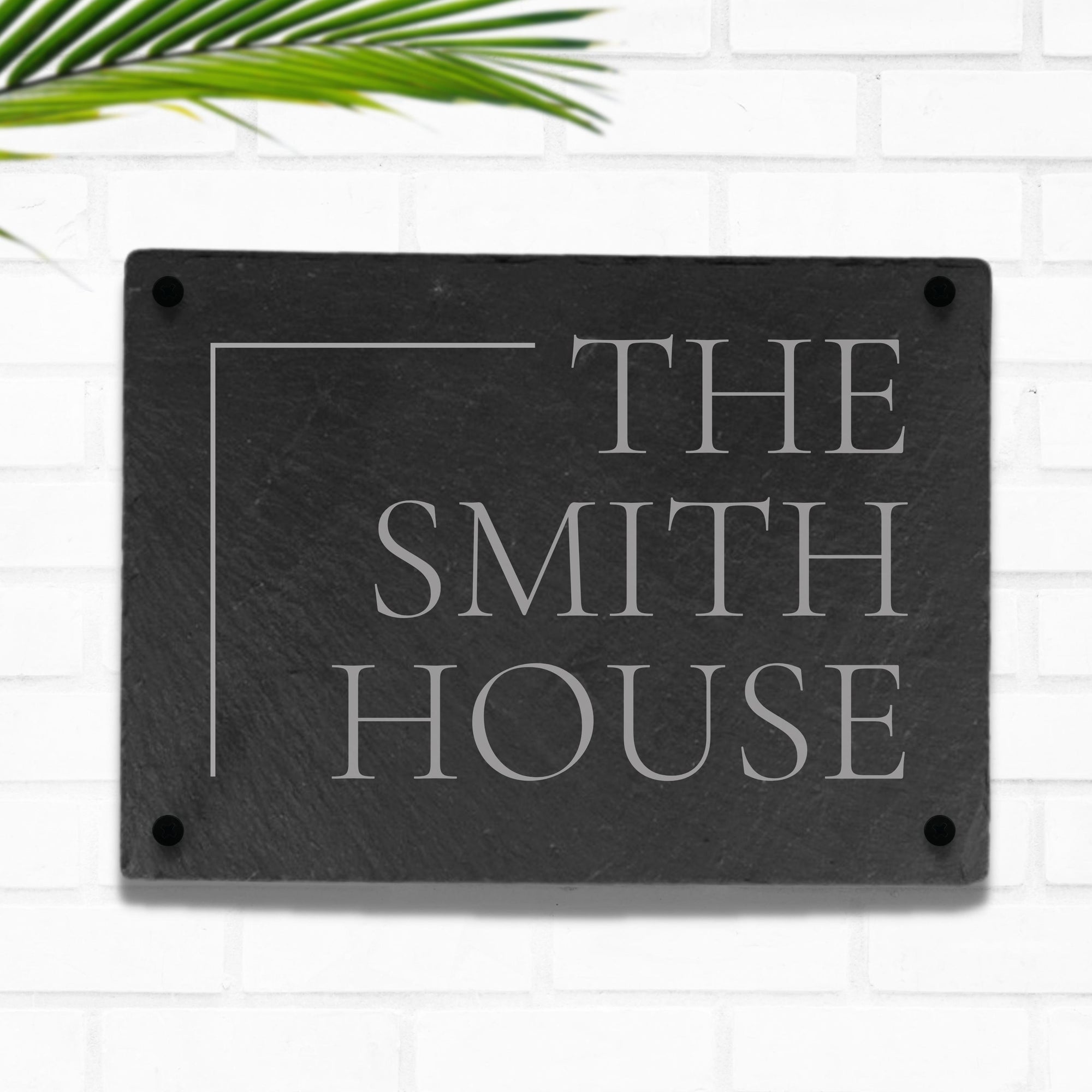 Personalised Slate Door Number Plaque/ House Name Sign/ Charcoal Plate Custom Engraved Gate/ Rustic Farmhouse Signage/ House Warming Gift