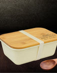 Custom Engraved Bamboo Lid Bento Lunch Box, Personalised Mother/ Father Day's Present, Kid Meal Container, Corporate Gift