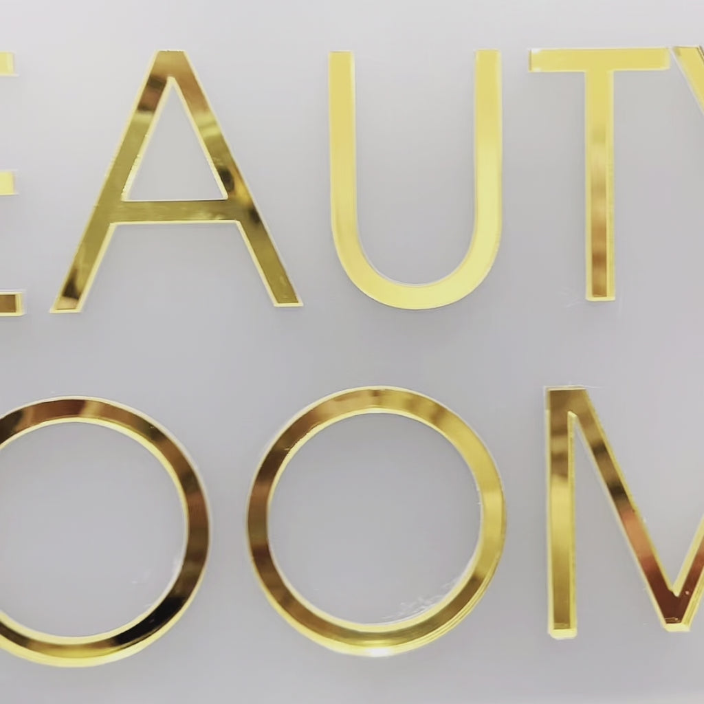 Personalised Modern Double Acrylic Door Sign, Room Number Plaque, Laser Cut Custom Wall Business Room Plate, Company Signage for Spa, Nail Shop, Restaurant, Cafe, Office, Apartment, Hotel