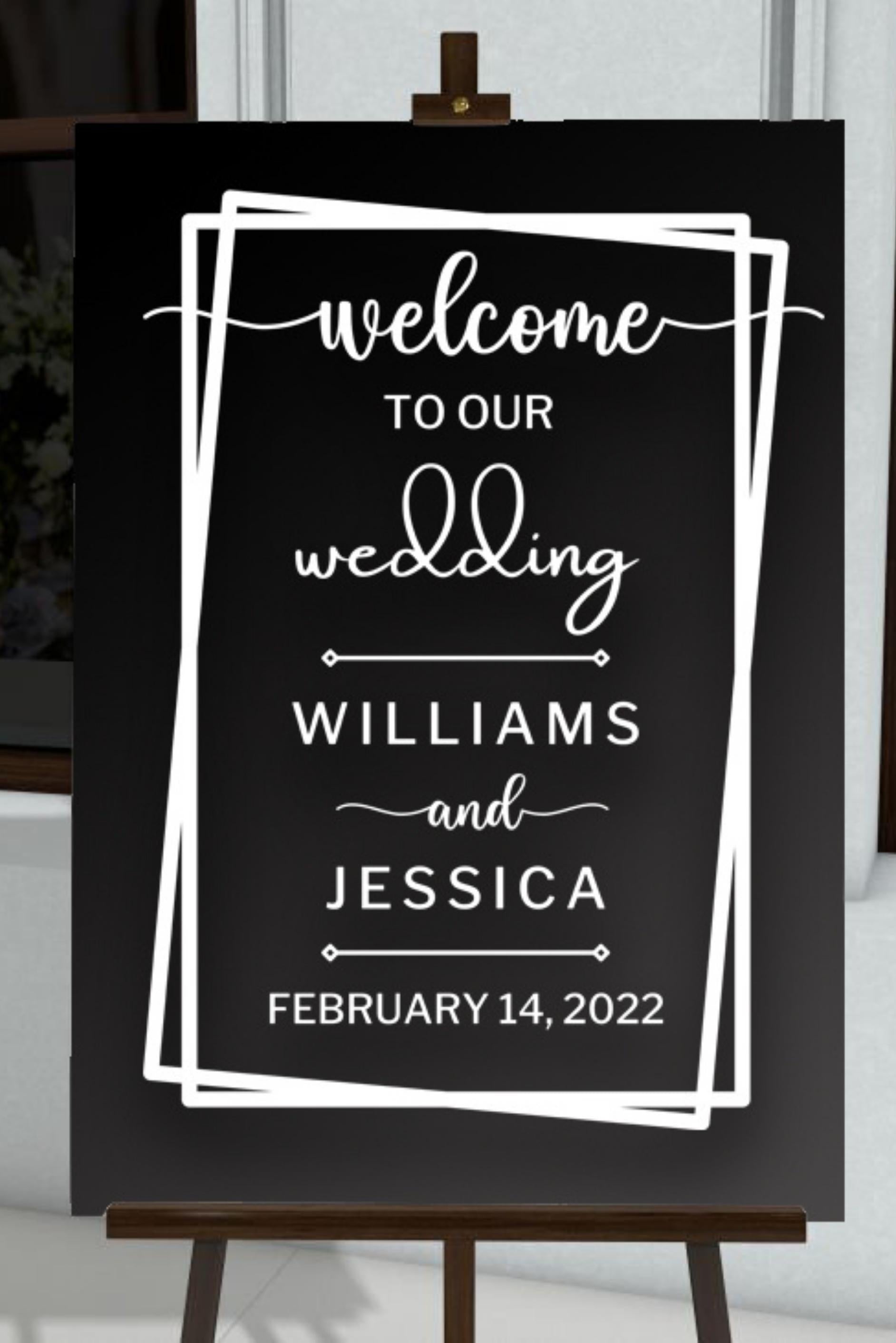 Custom Acrylic Wedding Welcome 3D Sign, Personalised Rose/ Gold Mirror Names, Ceremony/ Event/ Engagement/ Bridal Shower/ Birthday Signage on Easel