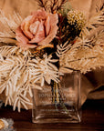 Personalised Medium Rectangle Clear Glass Vase, Custom Engraved Memorial Wedding Gift for Bridesmaid, Mother of Bride/ Groom, Housewarming, Anniversary