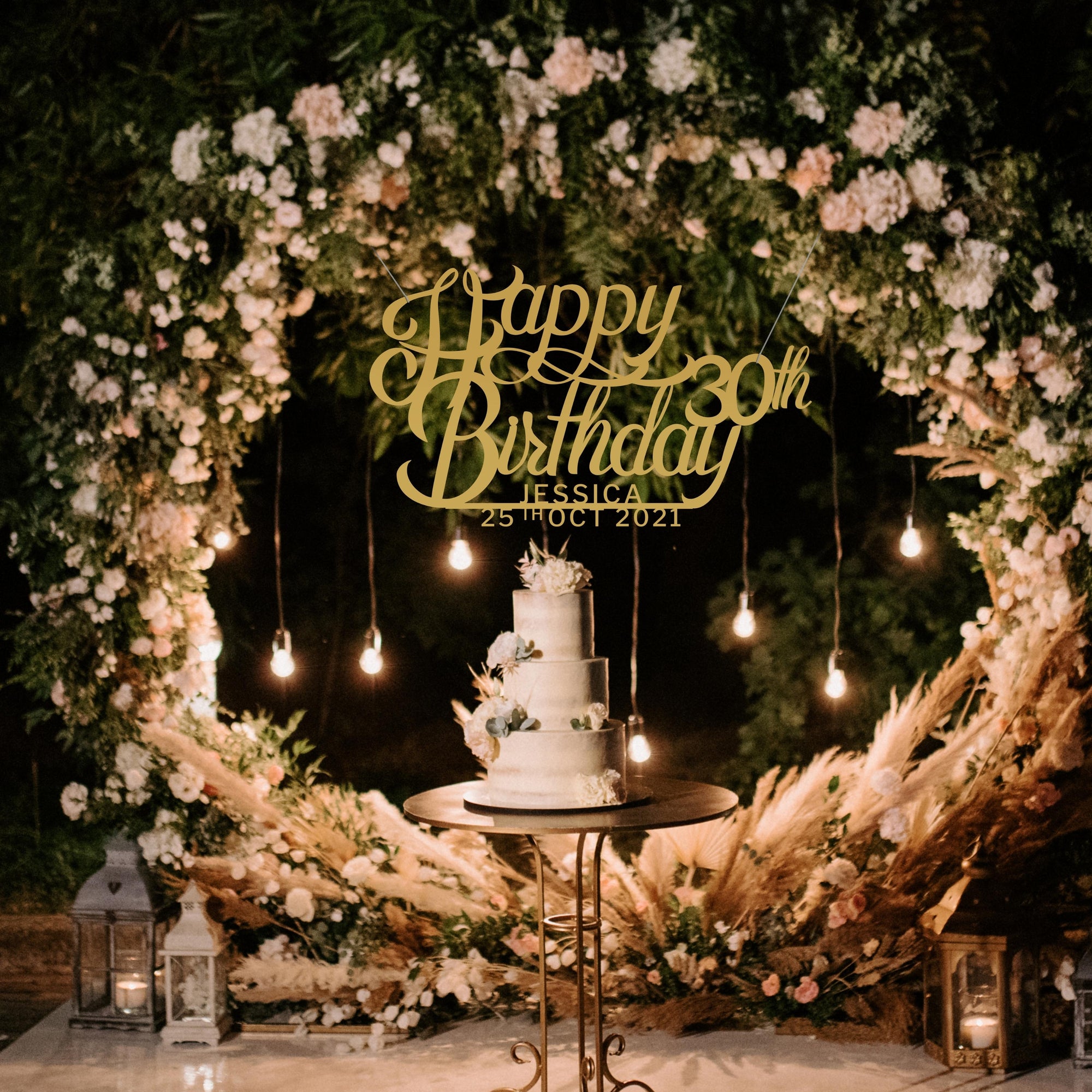 Custom Wooden/ Acrylic Happy Birthday Sign, Personalised Name &amp; Date First Year, Baby Shower Signage, Hedge Photo Prop, Event Wall Hoop, Bridal Shower, Engagement, Stag Party, Wedding Backdrop Decor