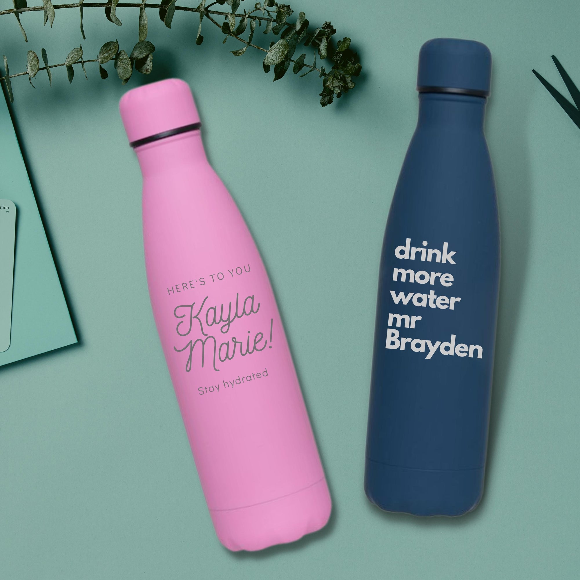 Personalised Engraved Stainless Steel Insulated Water Bottle Laser Custom Logo Double Wall Travel Thermal Drink Teacher/ Mom/ Corporate Gift