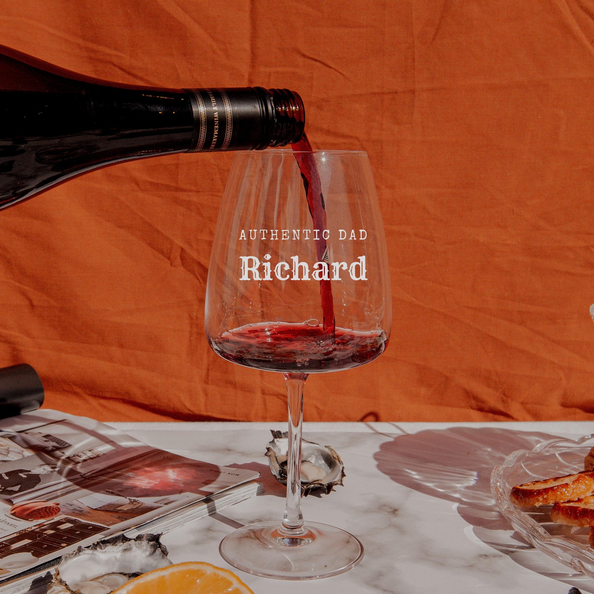 Personalised Red Wine 580ml Glasses, Laser Custom Engraved Champagne Glass, Corporate/ Birthday Housewarming Gift, Wedding Bridesmaid Favour