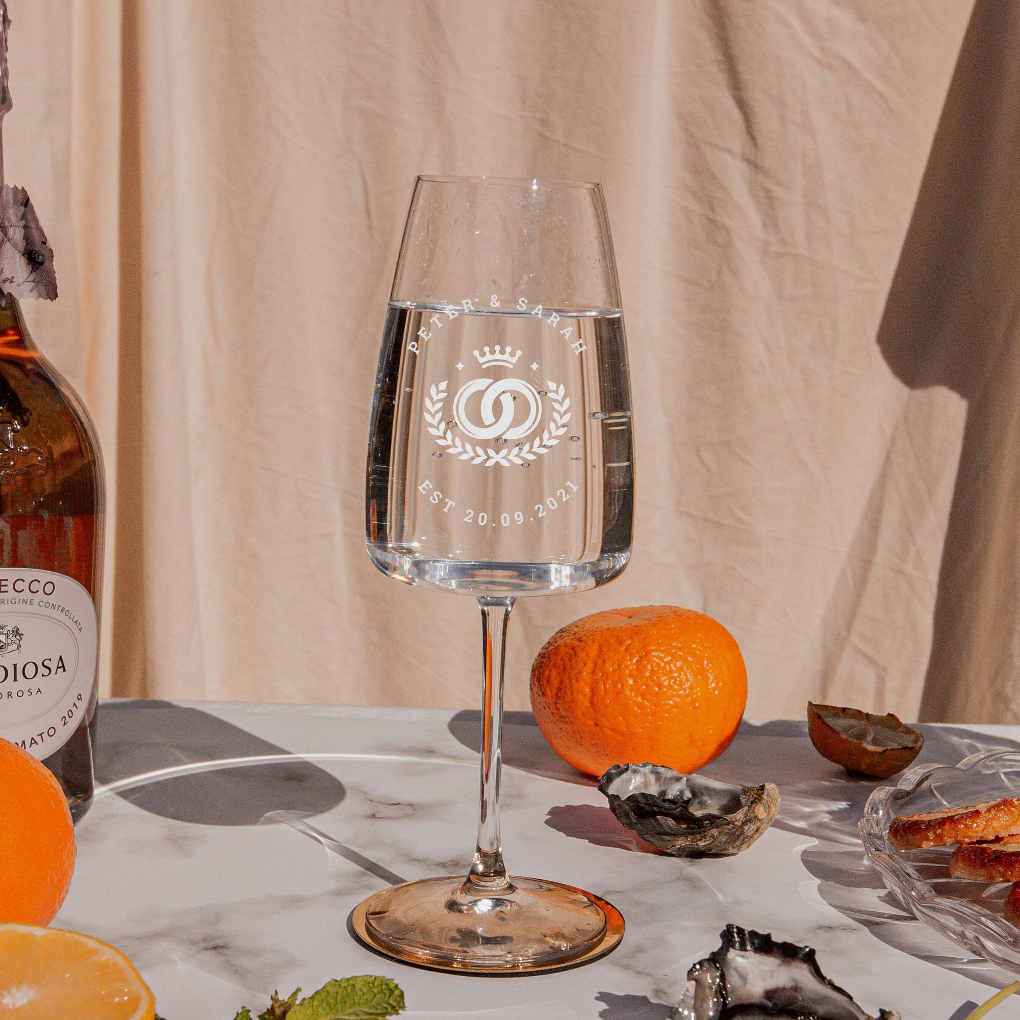 Personalised White Wine 420ml Glasses, Laser Custom Engraved Champagne, Corporate/ Birthday, Housewarming Gift, Wedding Bridesmaid Favour