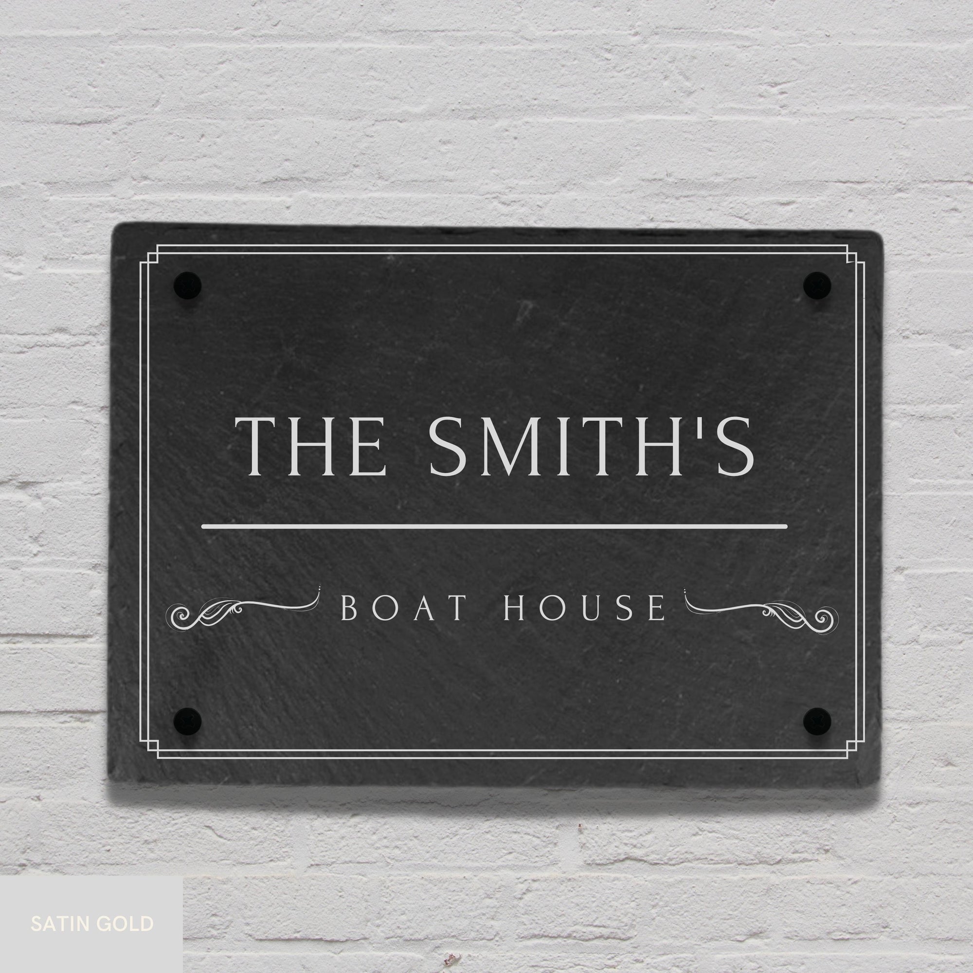 Personalised Rectangle Slate Door Number Plaque/ House Name Sign/ Charcoal Plate Custom Engraved Gate/ Rustic Farmhouse Signage/ House Warming Gift