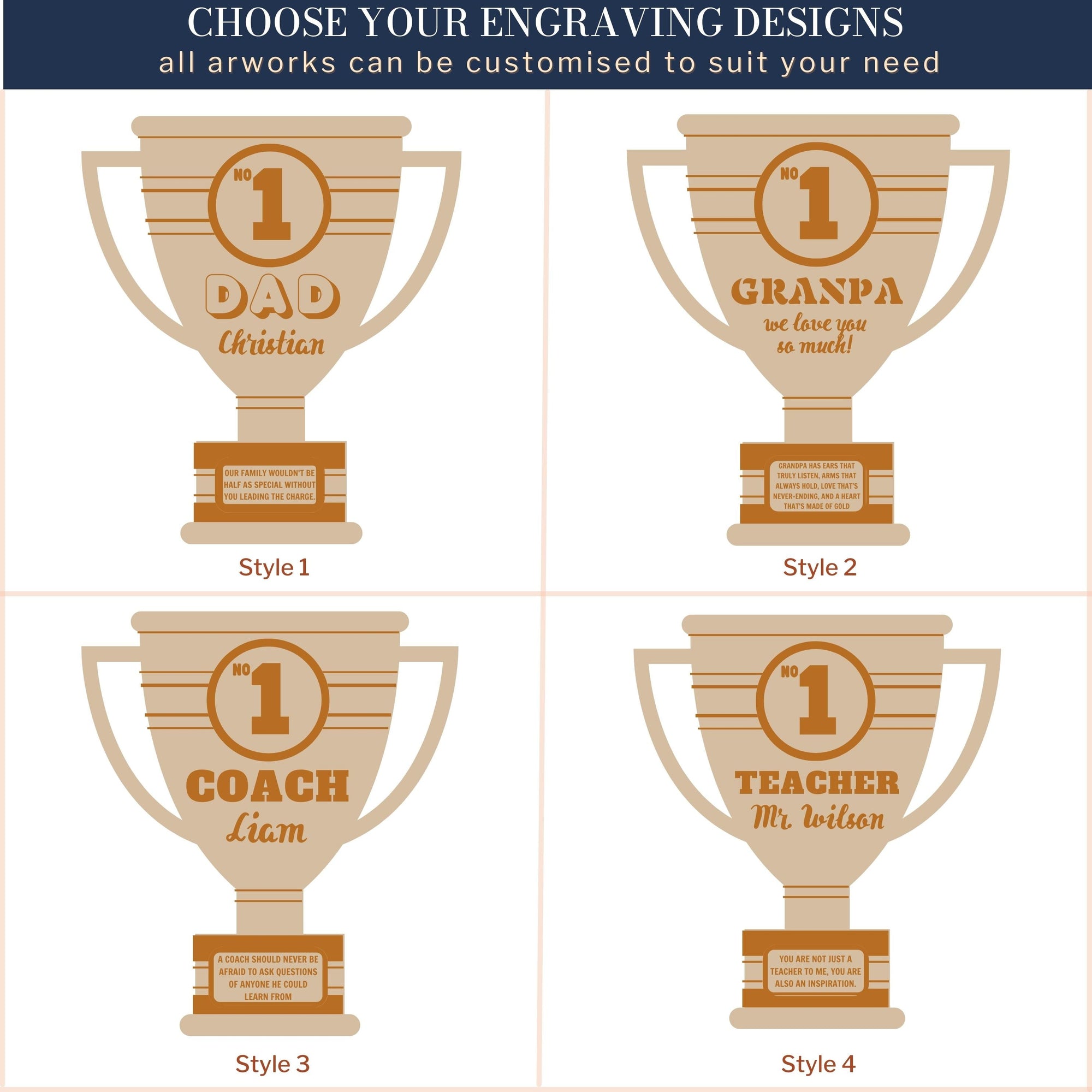 Personalised Number One Teacher/ Soccer, Basket Ball Coach, Trophy Wooden Keepsake, Gifts for 