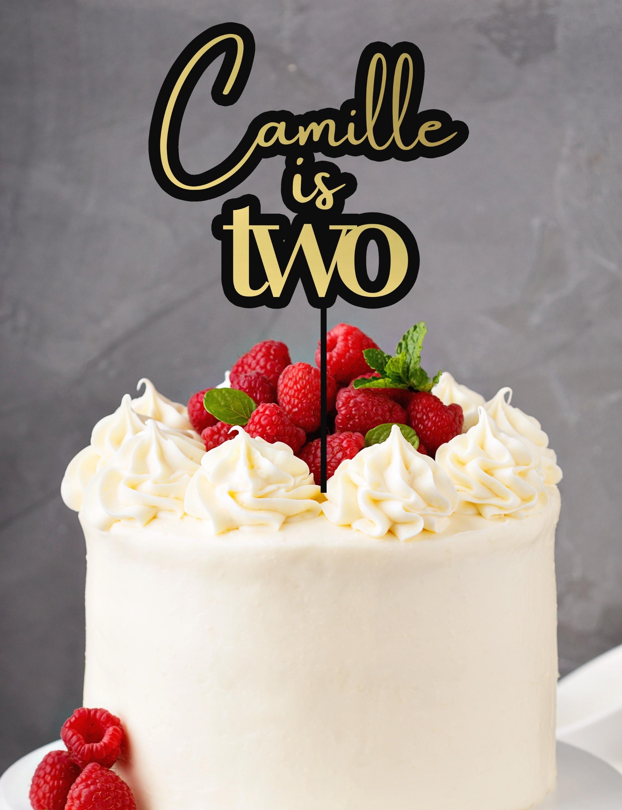 Custom 3D Acrylic Double Layered Name &amp; Age - Birthday Cake Topper