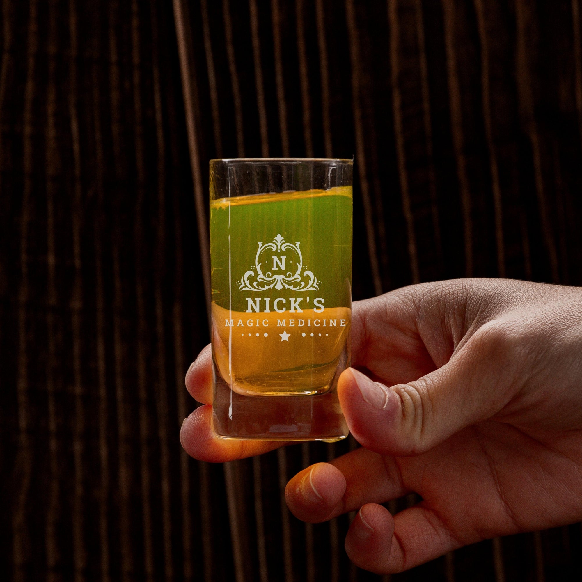 Engraved Luxury 50ml Crystal Shot Glass, Personalised Custom Monogram Glassware, Housewarming, Groomsmen, Bridal Wedding, Father's Day Gift