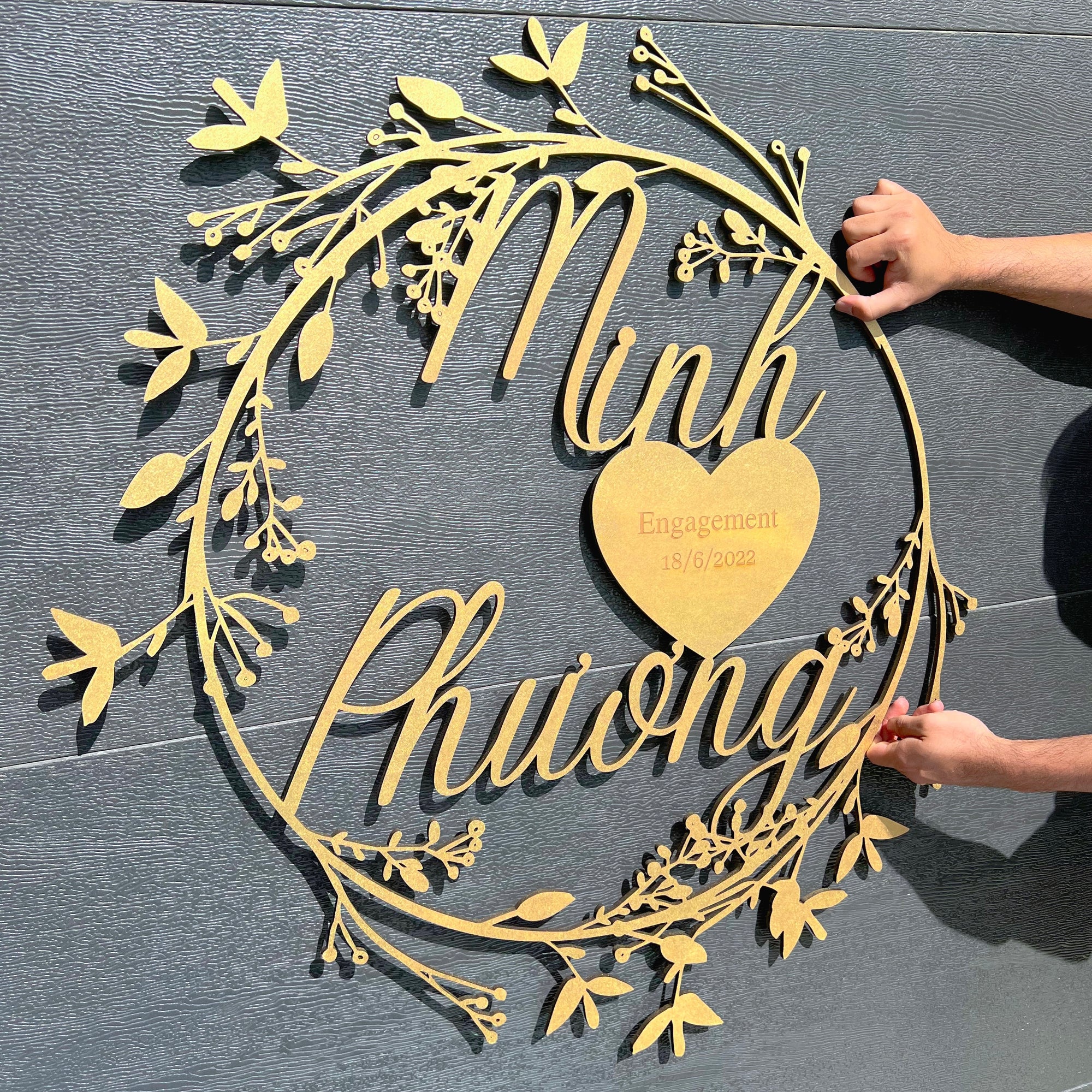 Custom Anniversary/ Wedding Sign Hoop