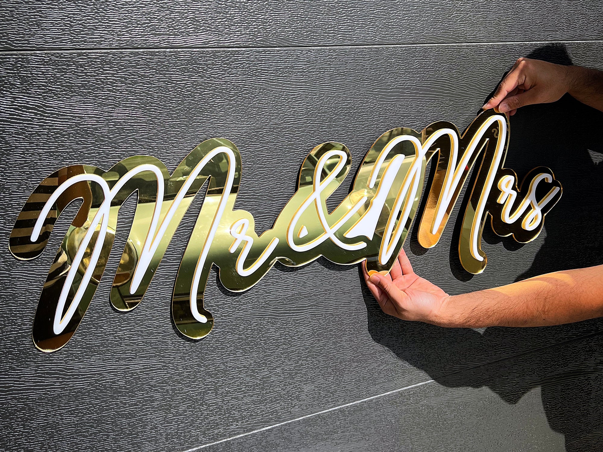 Custom Acrylic 3D Double Layered Name Sign, Personalised Rose/ Gold Mirror Names, Ceremony/ Event/ Bridal Shower/ Wedding/ Engagement/ Birthday Signage 