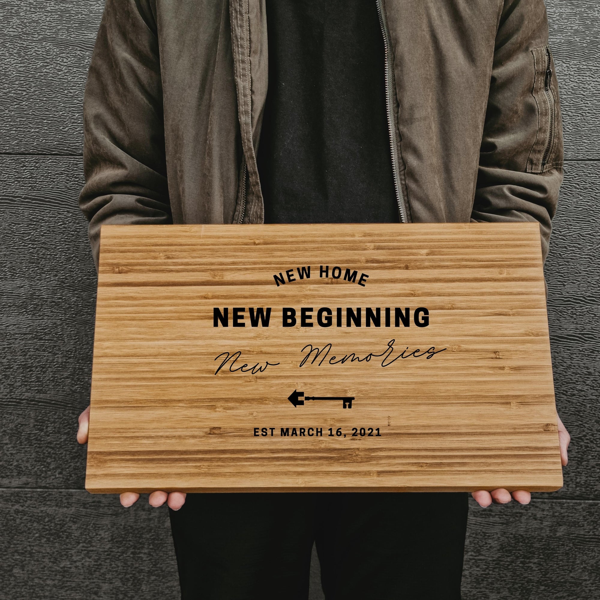 Personalised Large Bamboo Wooden Cheese, Charcuterie Serving Tray, Cutting Chopping Board, Engraved Custom Anniversary Housewarming Mom Gift