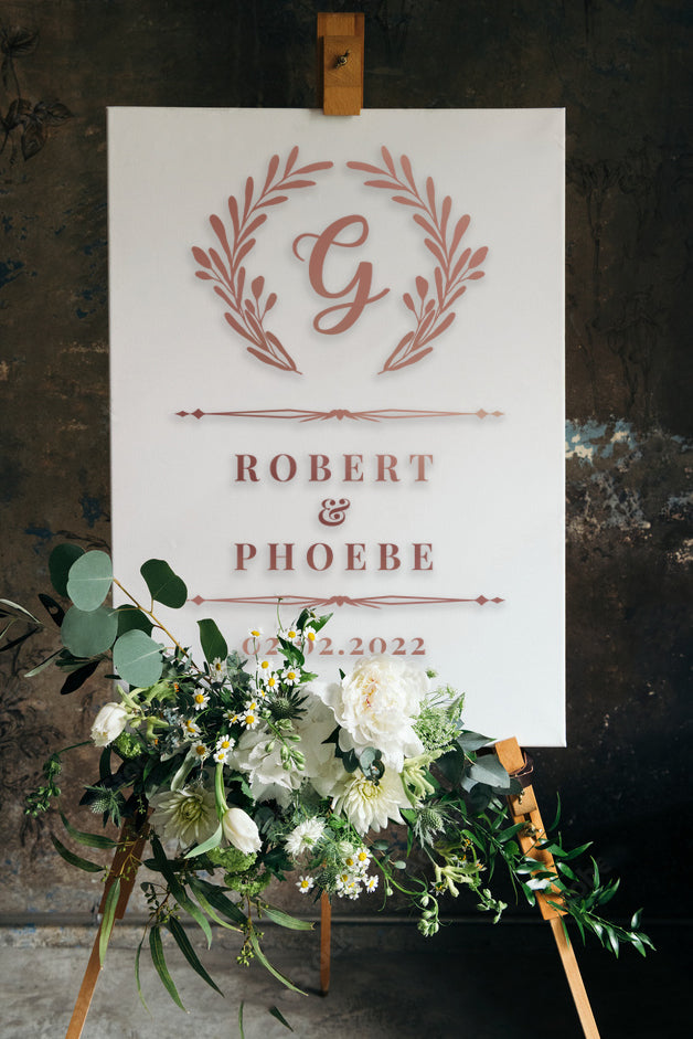 Custom Acrylic Wedding Welcome 3D Sign, Personalised Rose/ Gold Mirror Names, Ceremony/ Event/ Engagement/ Bridal Shower/ Birthday Signage on Easel
