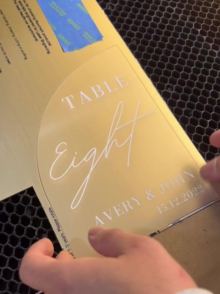 Custom Engraved Acrylic Wedding Rectangle Bar Table Menu, Personalised Banqueting Tables Drink Plaque, Luxury Wedding Decor Ceremony/ Elegant Event / Engagement/ Bridal Shower/ Birthday Number Signs