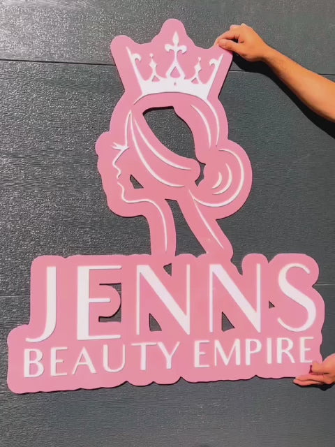 Custom Acrylic 3D Double Layered Business Logo Sign, Personalised Rose/ Gold Mirror Names, Coffee, Retail, Spa, Eyelash Signage 