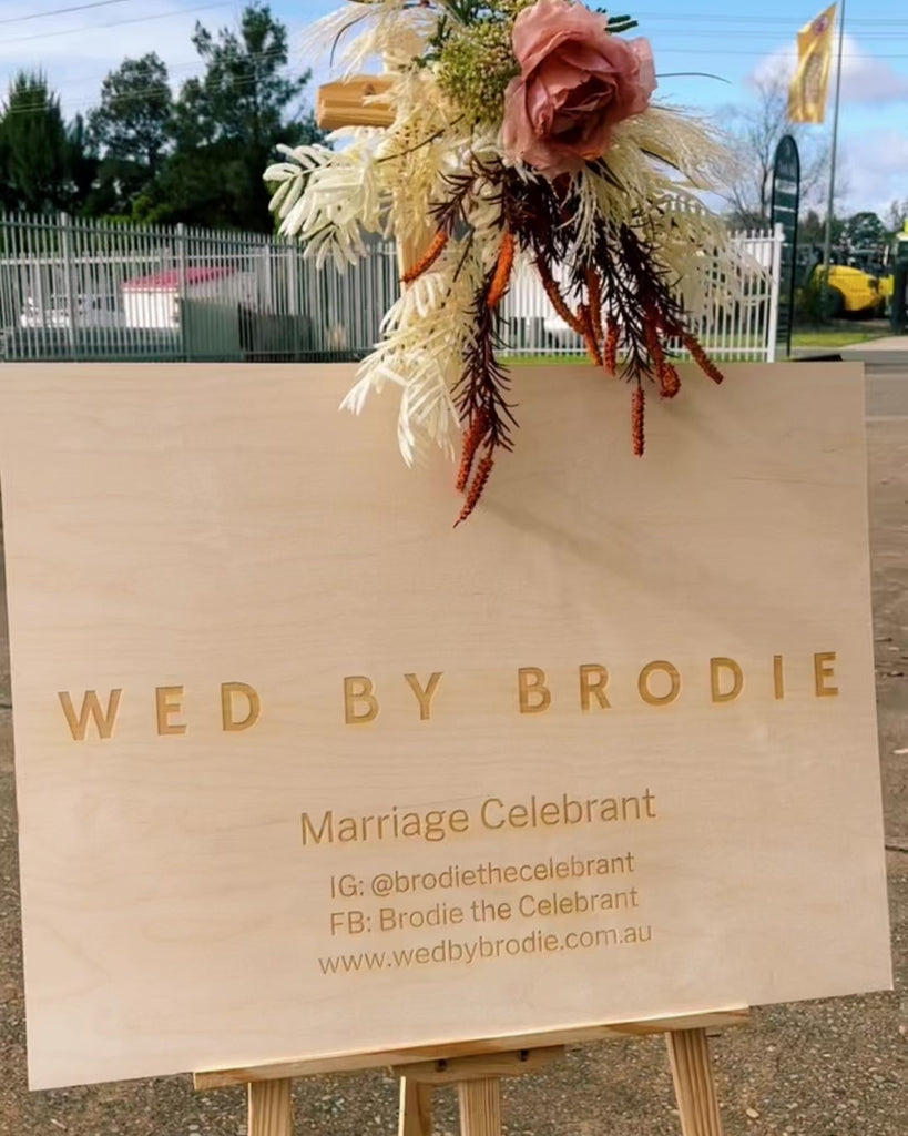 Custom Timber Business Logo Welcome Sign, Personalised Rustic/ Vintage/  Boho, Country Hippie style Wooden Wedding, Ceremony/ Event/ Engagement/ Bridal Shower/ Birthday Signage on Easel