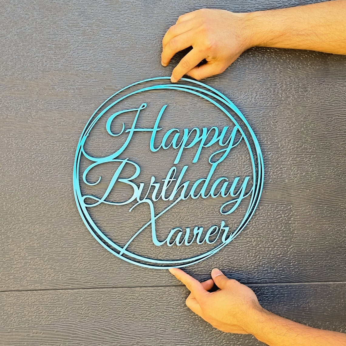 Happy Birthday Sribble Circle Custom Name Hoop Sign, Christening/ Baptism Shower/ Bespoke Signage, Personalised Custom Laser Cut Event Wooden Newborn Baby Name Signs, Photo Prop/ Party Decor Australia