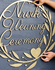Bespoke Personalised Wooden Graduation, Ceremony Wall Hanging Sign Hoop, Wedding/ Birthday / Event Party Decor 30-90cm Custom Laser Signage