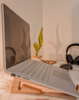 Personalised Portable Wooden Laptop Riser / Notebook, Macbook Wood Stand Holder / Custom Engraved Timber Office Desk Organizer -12-15.6 inch