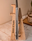 Personalised Portable Wooden Laptop Riser/ Notebook, Macbook Wood Stand Holder / Custom Engraved Office Organizer/ Work From Home - 13 Inch