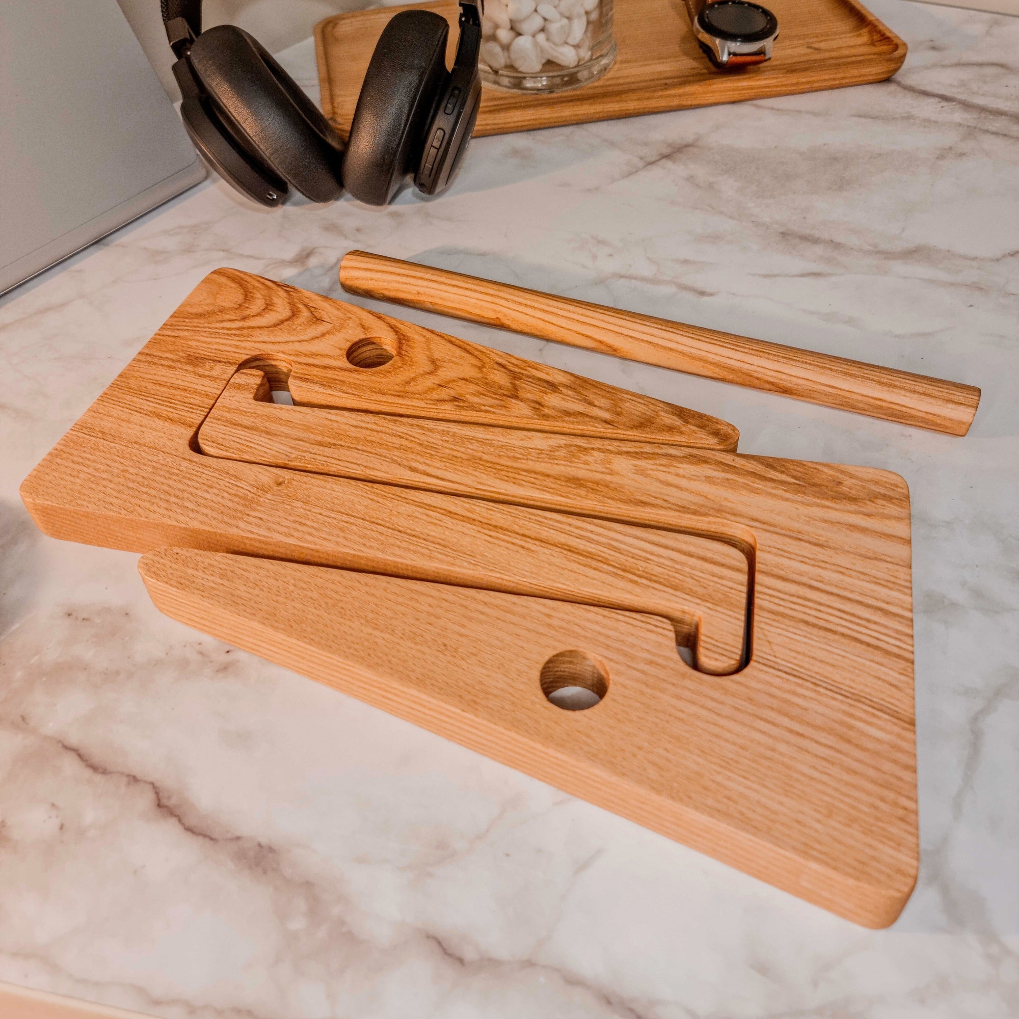 Personalised Portable Wooden Laptop Riser/ Notebook, Macbook Wood Stand Holder / Custom Engraved Office Organizer/ Work From Home - 12-15.6