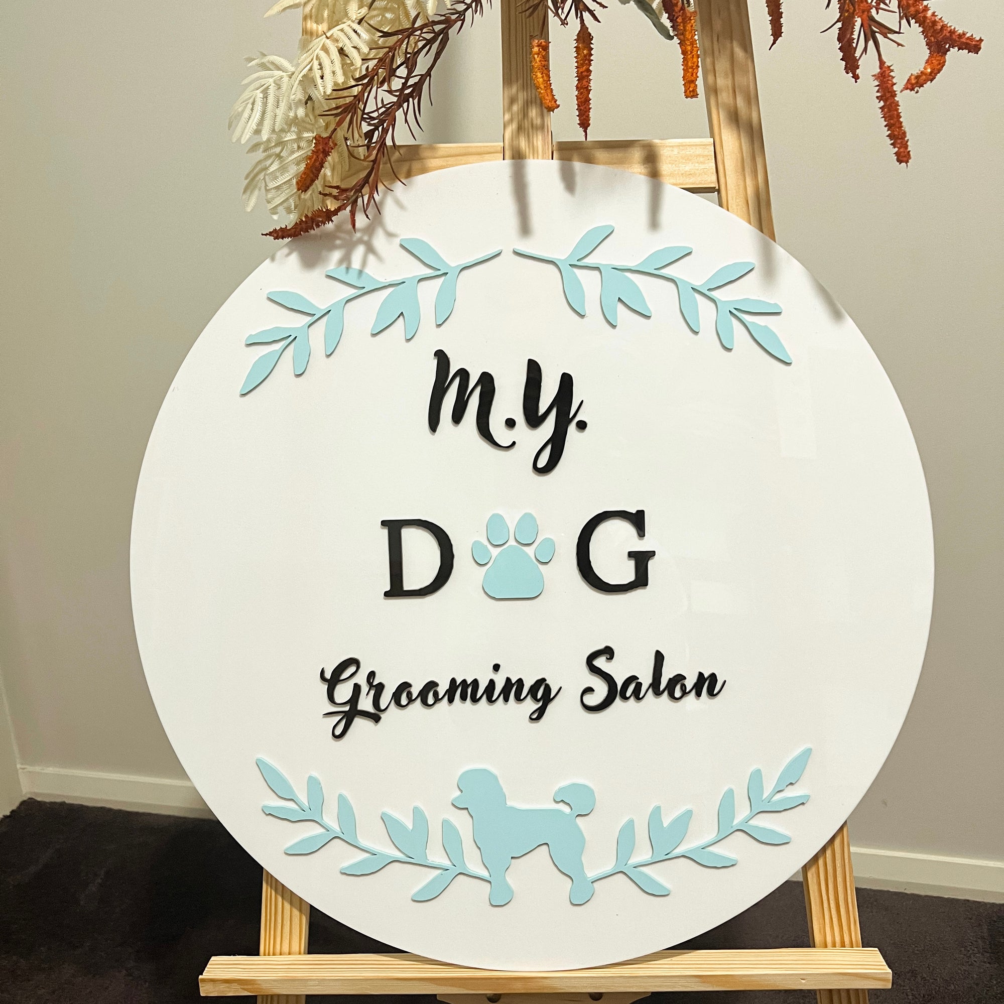 Custom Made Acrylic 3D Double Layer Business Round Sign on Wall/ Door, Office Retail/ Commercial Shop Logo Plaque, Personalised Name Signage