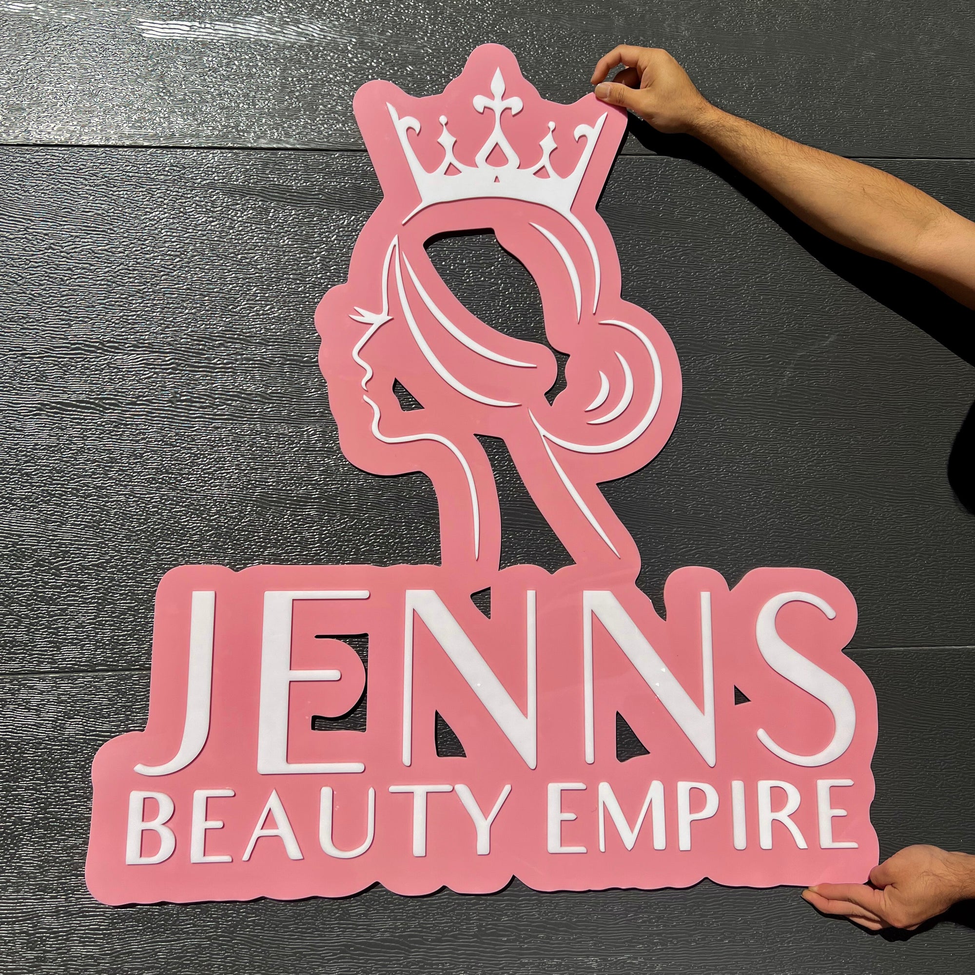 Custom Acrylic 3D Double Layered Business Logo Sign, Personalised Rose/ Gold Mirror Names, Coffee, Retail, Spa, Eyelash Signage 