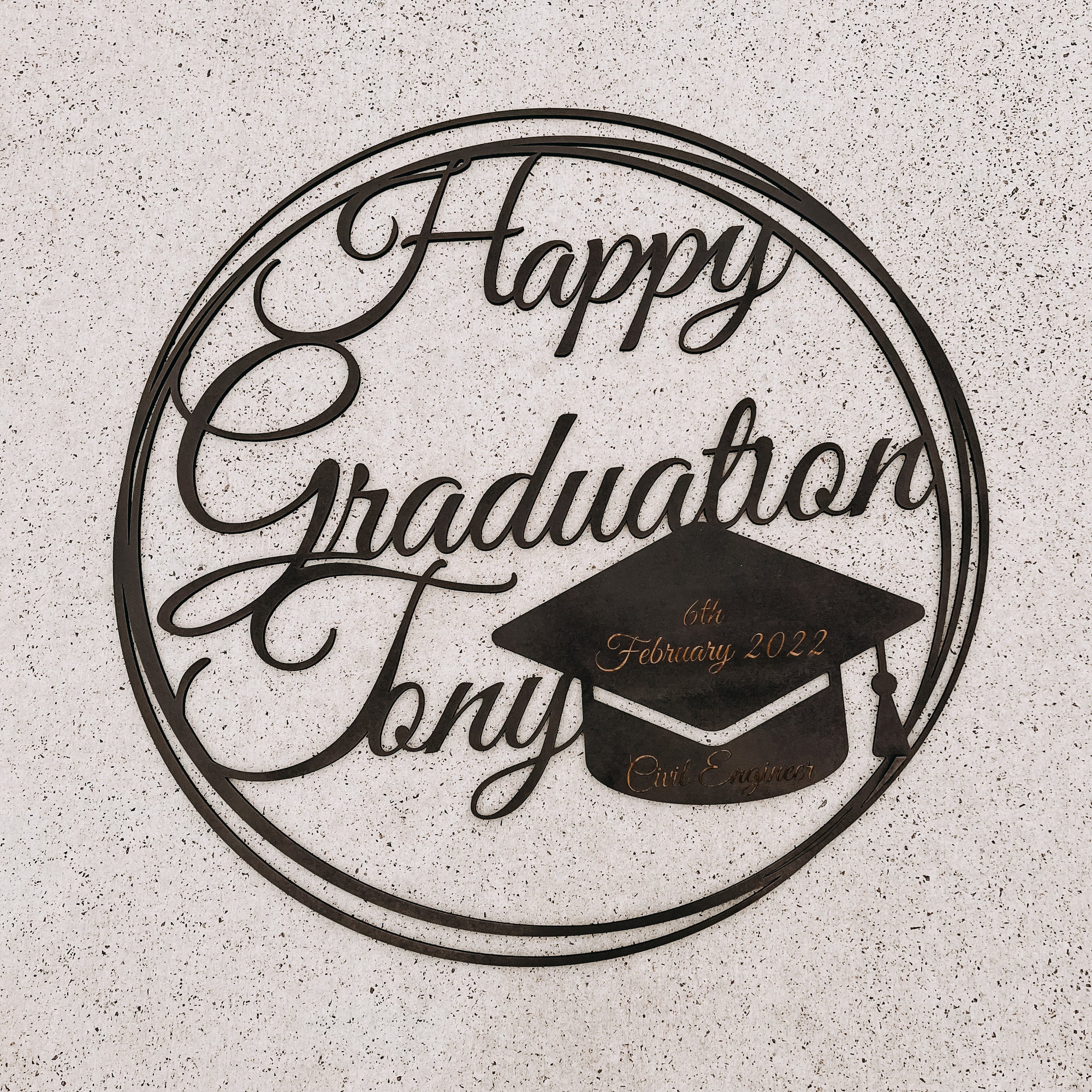 Graduation Congratulation Sribble Circle Custom Name Hoop Sign, Christening/ Baptism Shower/ Bespoke Signage, Personalised Custom Laser Cut Event Wooden Newborn Baby Name Signs, Photo Prop/ Party Decor Australia