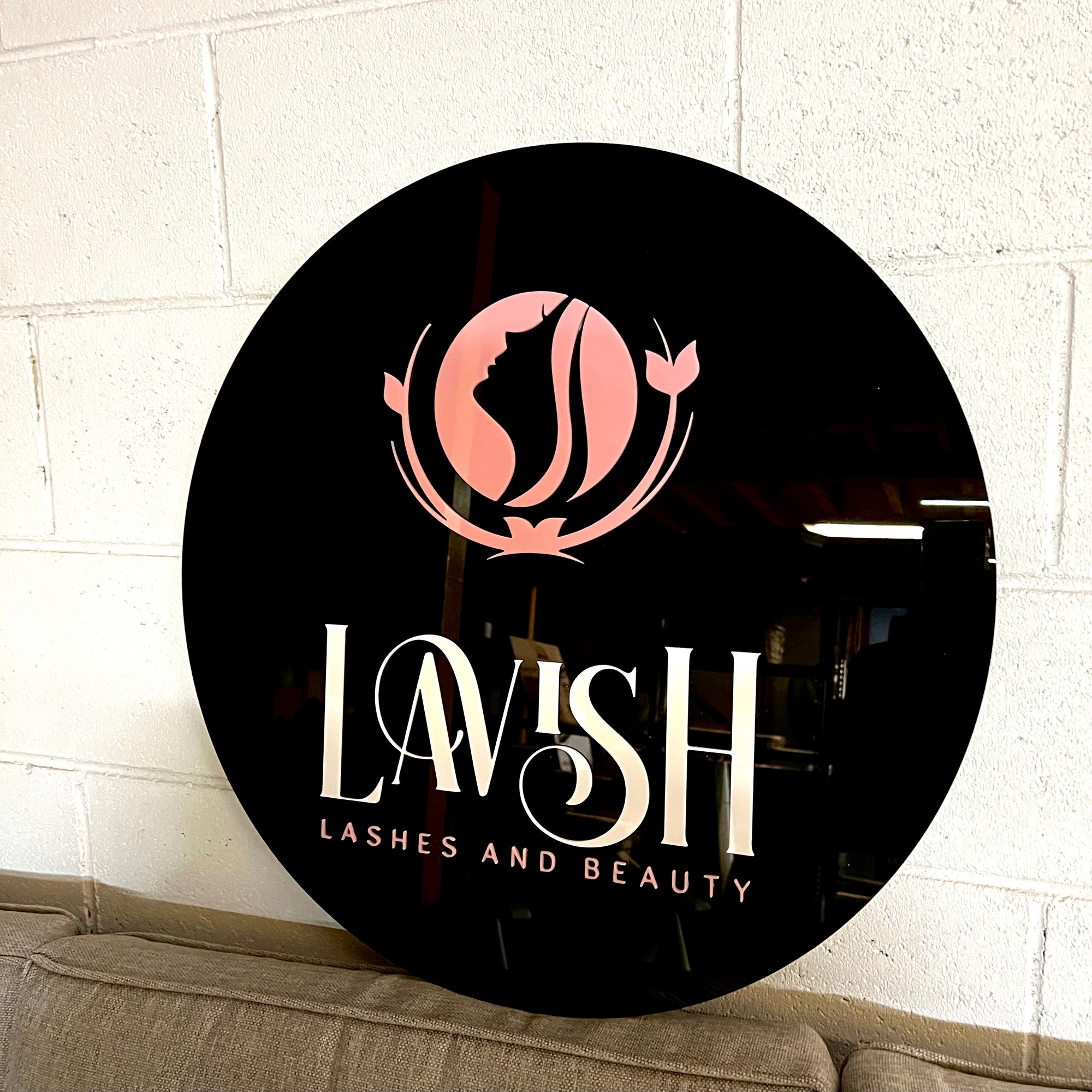 Custom Made Colour  Acrylic 3D Double Layer Business Round Sign on Wall/ Door, Office Retail/ Commercial Shop Logo Plaque, Personalised Name Signage