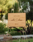Custom Timber Wedding Welcome Sign, Personalised Rustic/ Vintage/  Boho, Country Hippie style Wooden Names, Ceremony/ Event/ Engagement/ Bridal Shower/ Birthday Signage on Easel